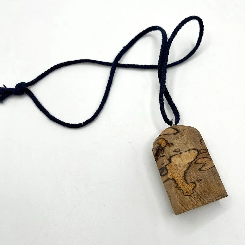 Handmade Arrowhead Necklace Knapped Stone Pendant Spalted Wood Primitive Rustic